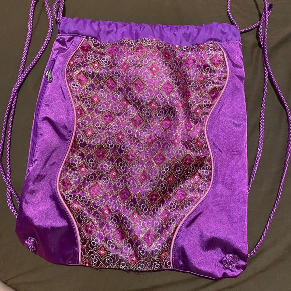 EastSport Purple BoHo Drawstring Backpack - Picture 1 of 5